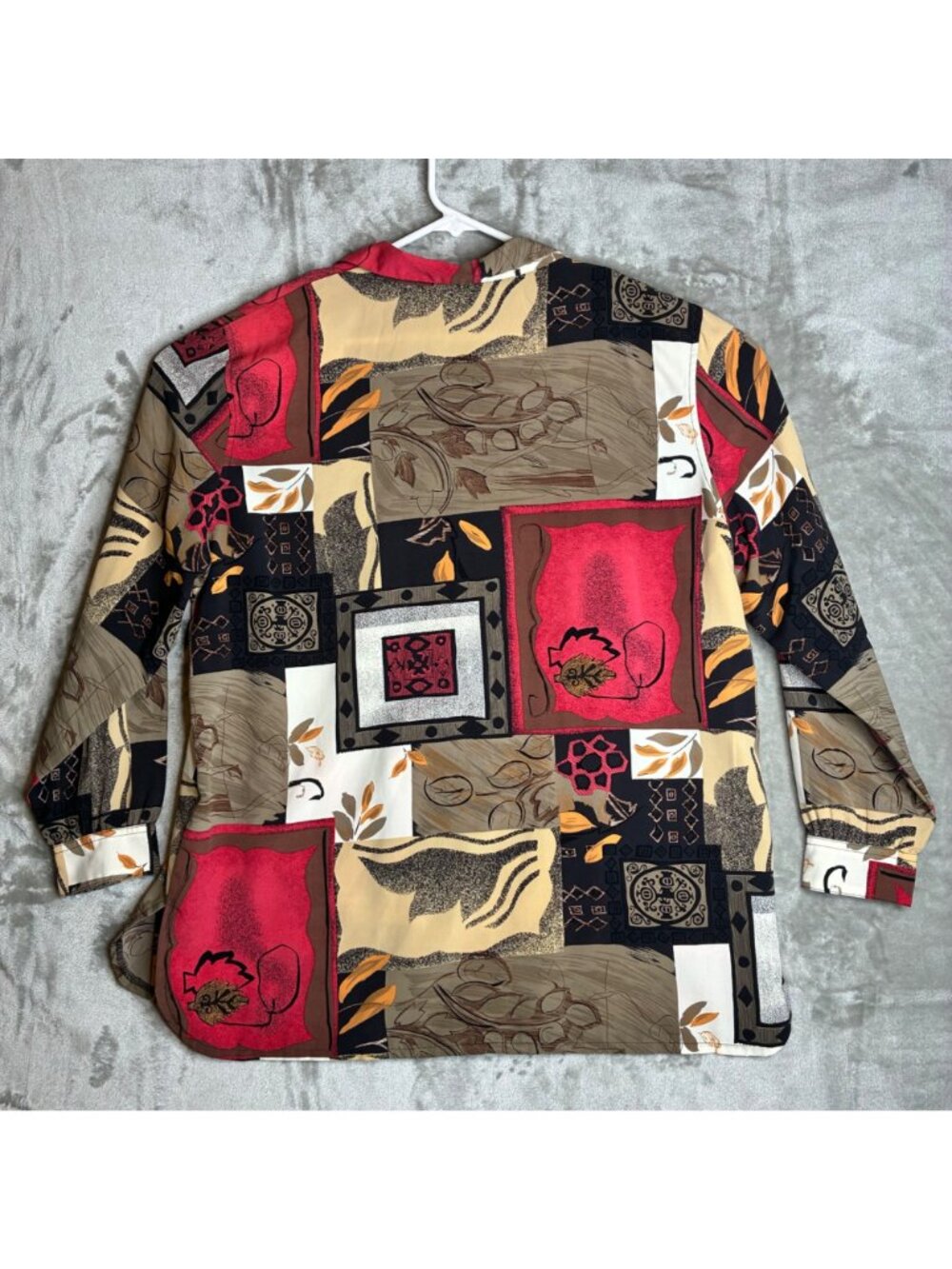 Allison Daley Blouse Womens 18W Button Up Abstract Print 3/4 Sleeve Polyester - Picture 5 of 5